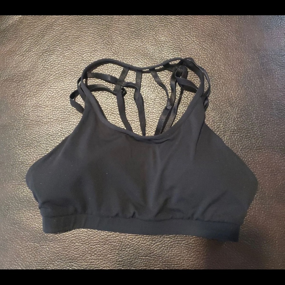 Fabletics sports bra, black with pads